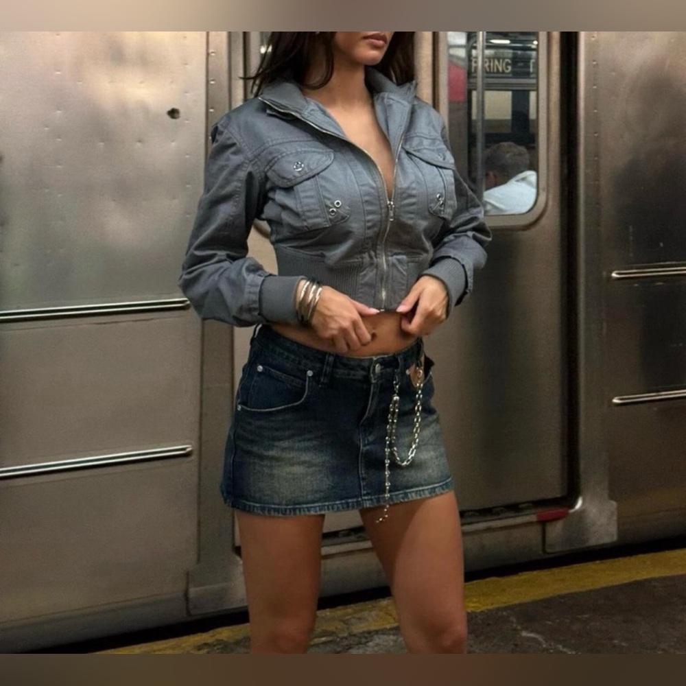 Outcast JAX Denim Mini Skirt come without  Chain Accent SPL